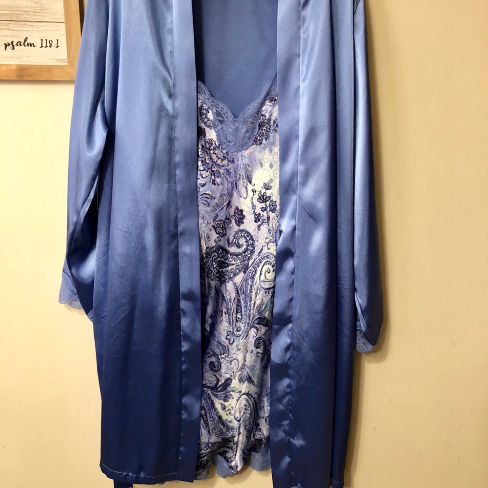 Delicates Satin nightgown and robe set